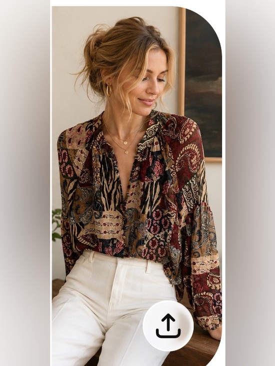 Veronica Beard Tops - Veronica Beard 100% Silk Patchwork Paisley Blouse Size 4
